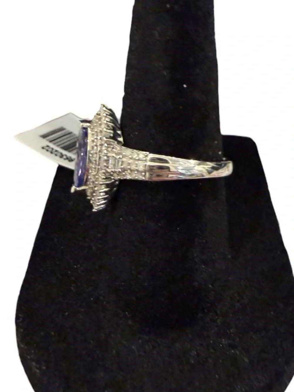 D'Joy Women’s Tanzanite/Diamond 1.50 ctw Halo Ring Sterling Silver Size 6 New